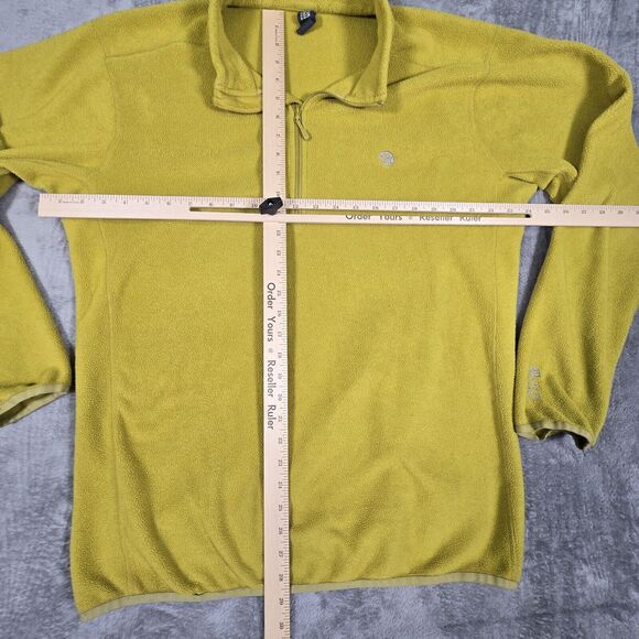 Mountain Hardwear Fleece 1/4 Zip Mens XL Yellow Pullover Sweater Logo Outdoors - Picture 2 of 9